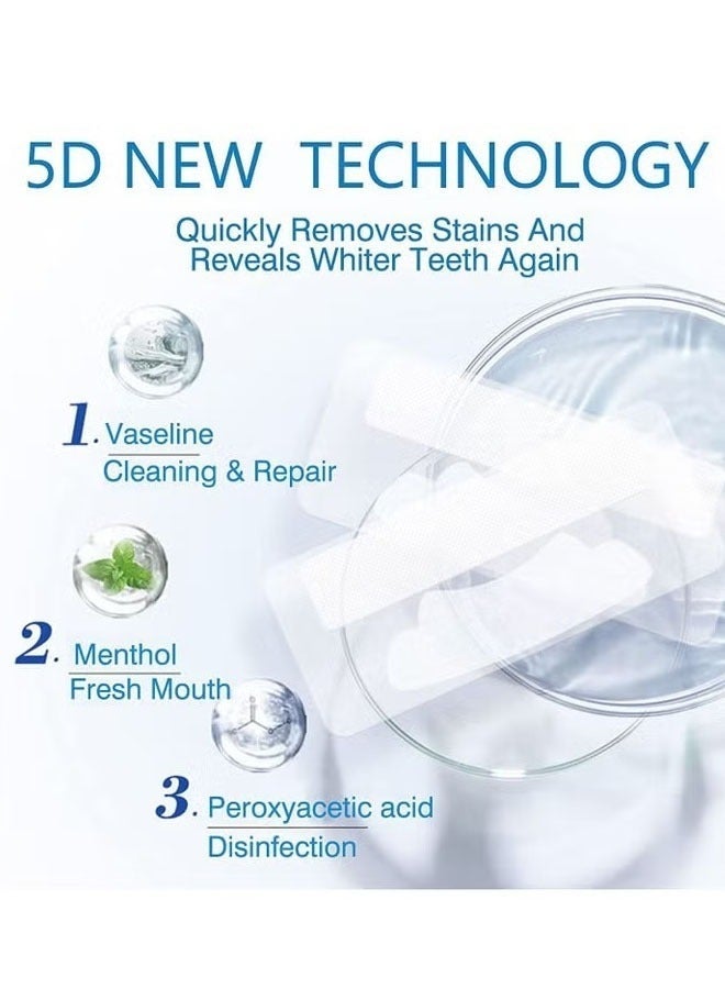 YelaJoy 5D White Teeth Whitening Strips Oral Hygiene Care Strip for false Teeth Dental Bleaching System Gel, Dental Whitening Strips, Teeth Whitening Strips Kit, for Coffee Soda Drinkers & Yellow Stains, 7 Sets - Image 3
